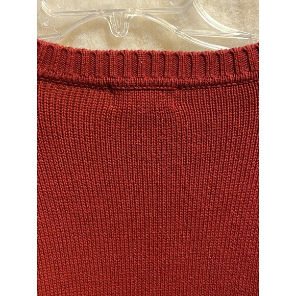 Dockers Sweater Sz L Mens Red Black Cotton Crew Neck Fair Isle Pullover - Picture 8 of 10